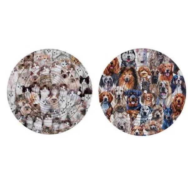 Cat And Dog Theme Rotating Flip Puzzle Toy Stress Relief Relaxation Brain Educational 3D Design Toy