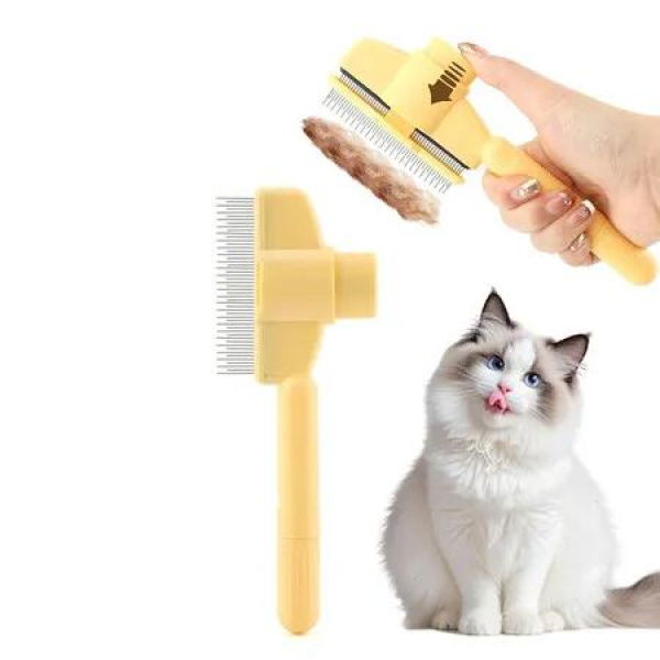 Cat Comb Dog Comb Pet Hair Removal Tool Flea Comb for Cats and Dog Lice Comb for Shedding, Yellow