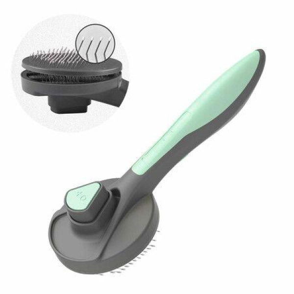 Cat Dog Grooming Kitten Slicker Brush Pet Self-Cleaning Shedding Comb Massage Combs For Cats (Green)