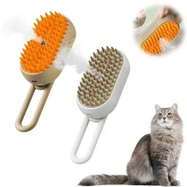 Cat Steam Brush, Pet Steam Groomer Comb,3 In 1 Cat Steam Brush Pet Hair Steamy Brushes,Pet Steam Brush for Cats Dogs (2PCS)