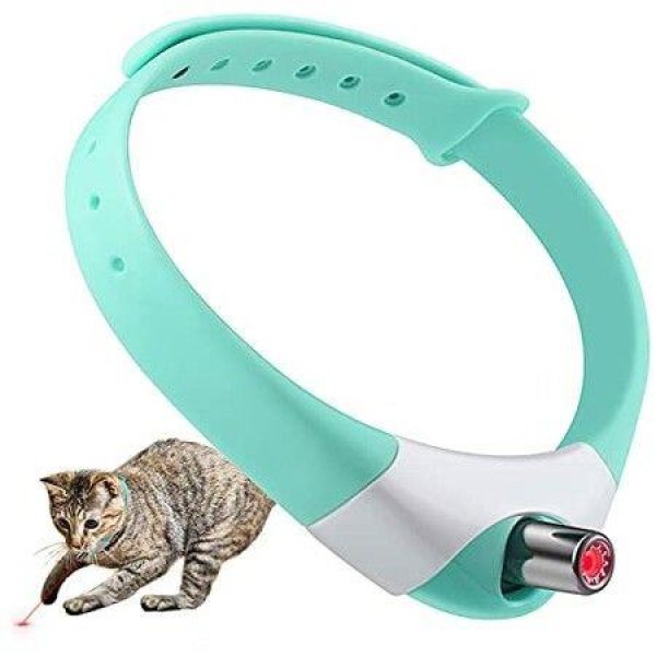 Cat Toys Collar Wearable AutomaticLED Lights Electric Amusing Kitten Interactive Cat Toys For Indoor Cats Pet Exercise Toys USB Rechargeable