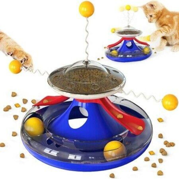 Cat Toys Interactive Kitten Toy For Indoor Cats Teaser Supplies Birthday Gift (Blue)