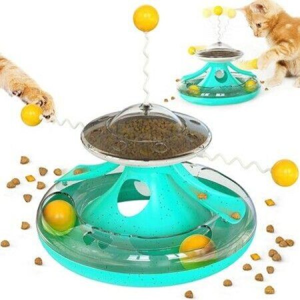 Cat Toys Interactive Kitten Toy For Indoor Cats Teaser Supplies Birthday Gift (Green)