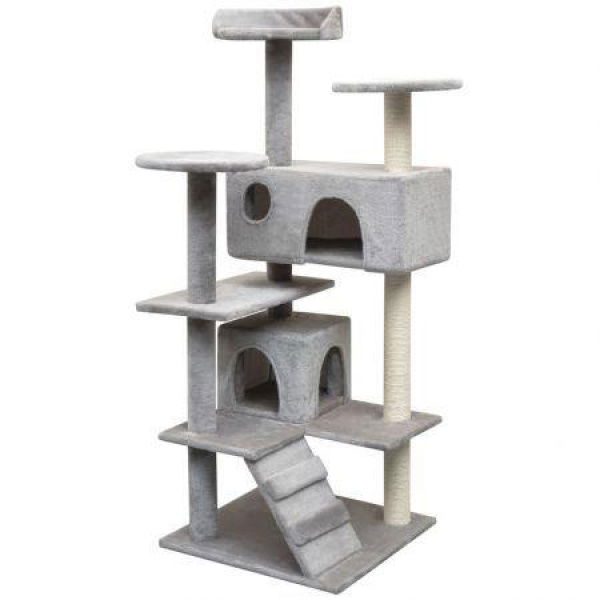 Cat Tree With Sisal Scratching Posts 125 Cm Grey