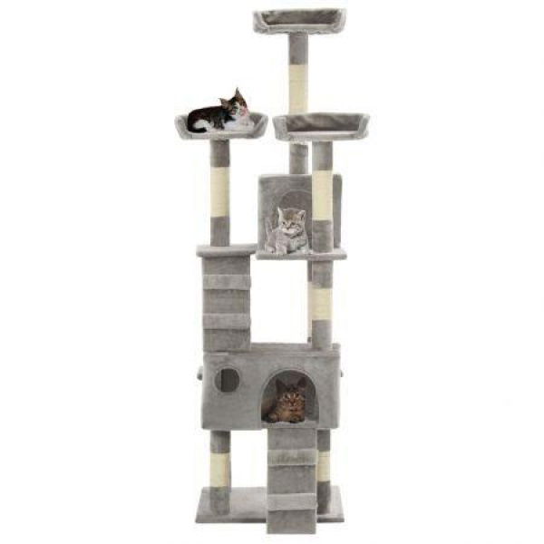 Cat Tree With Sisal Scratching Posts 170 Cm Grey