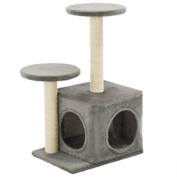 Cat Tree With Sisal Scratching Posts 60 Cm Grey