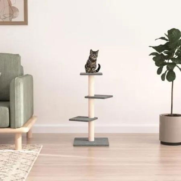 Cat Tree with Sisal Scratching Posts Light Grey 70 cm