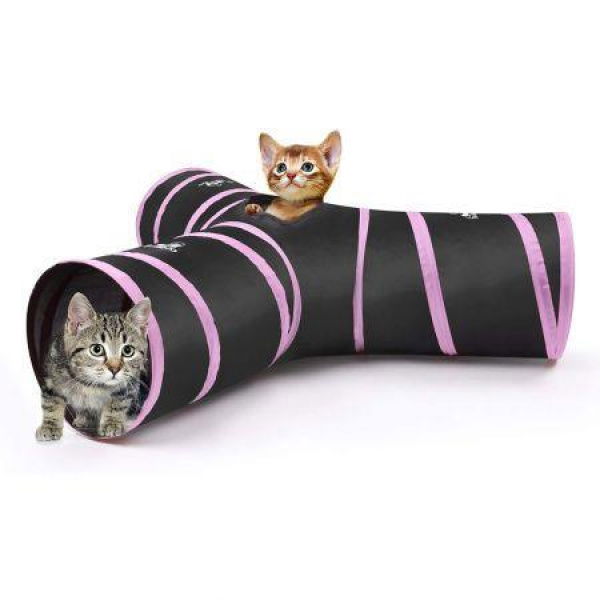 Cat Tunnel - Collapsible 3 Way Play Toy - Interactive Tube Toys For Rabbits Kittens And Dogs