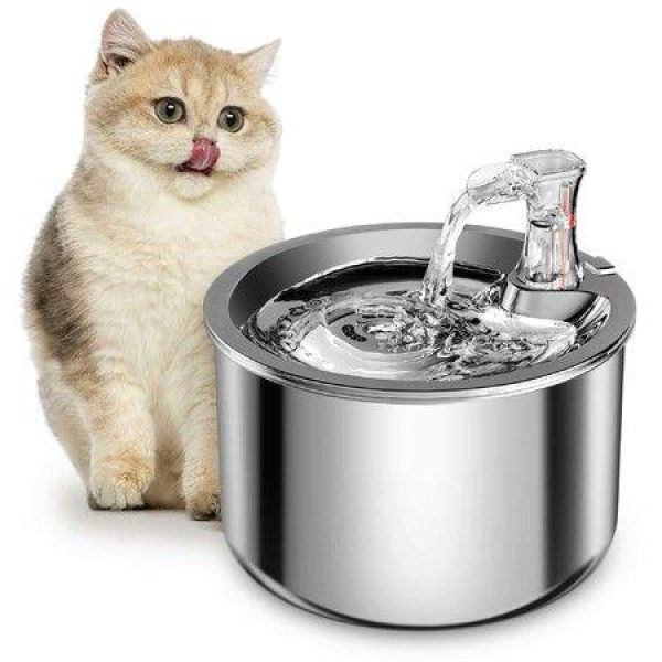 Cat Water Fountain Stainless Steel Pet Water Fountain For Cats Inside Ultra-Quiet Pump 2L Automatic PETS Dog Dispenser Water Bowl