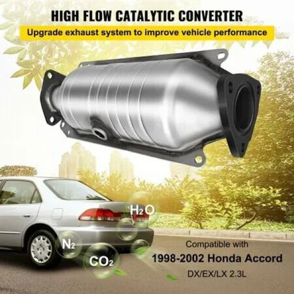 Catalytic Converter Compatible with 1998-2002 Honda Accord 2.3L, Direct-Fit High Flow Series Cat Converter, Stainless Steel Exhaust Converter Pipe with Flange Design & Gasket (OBD III Compliant)