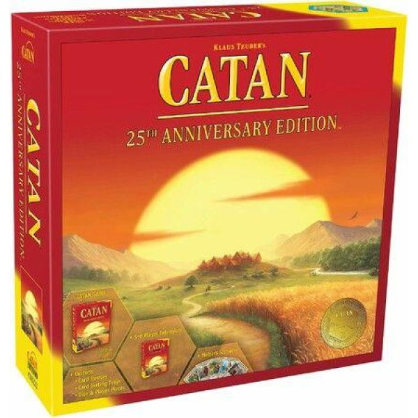 CATAN Board Game 25th Anniversary Edition,Includes The Base Game and The 5-6 Player Extension , Family Board Game,Board Game for Adults and Family