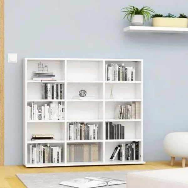 CD Cabinet White 102x16x89,5 cm Chipboard