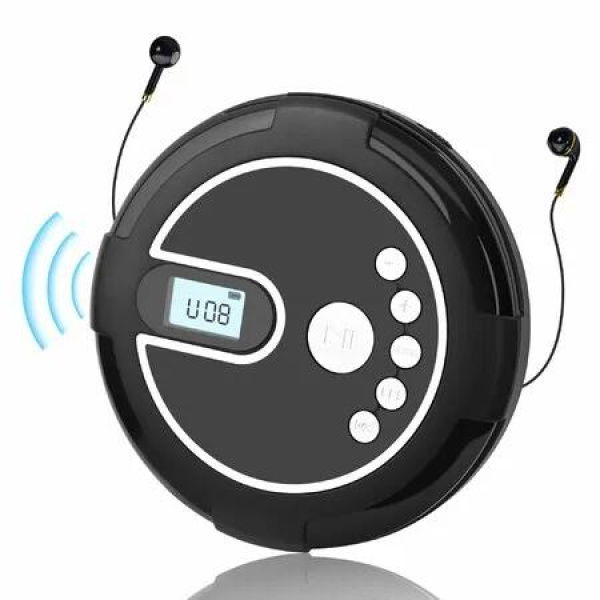 CD Player Portable Dual Stereo Speakers Rechargeable Walkman Anti Skip Discman Car Travel Music Audio Stereo Accessories