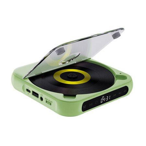 CD Player Portable with Bluetooth,Rechargeable CD Player for Car with Anti-Skip,LCD Touch Screen,Support AUX in Cable&USB for Home,Kids,Gift,Green