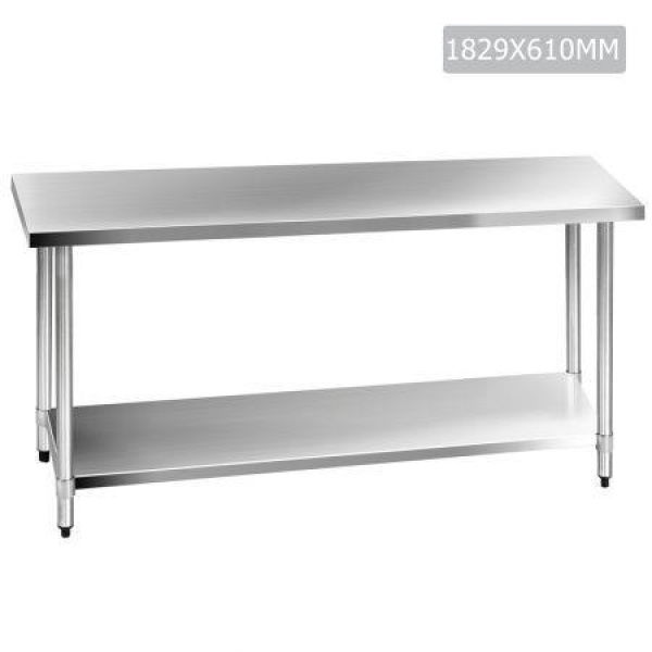 Cefito 1829 X 610mm Commercial Stainless Steel Kitchen Bench