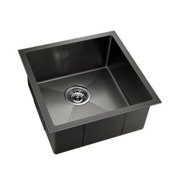 Cefito 51cm X 45cm Stainless Steel Kitchen Sink Under/Top/Flush Mount Black.