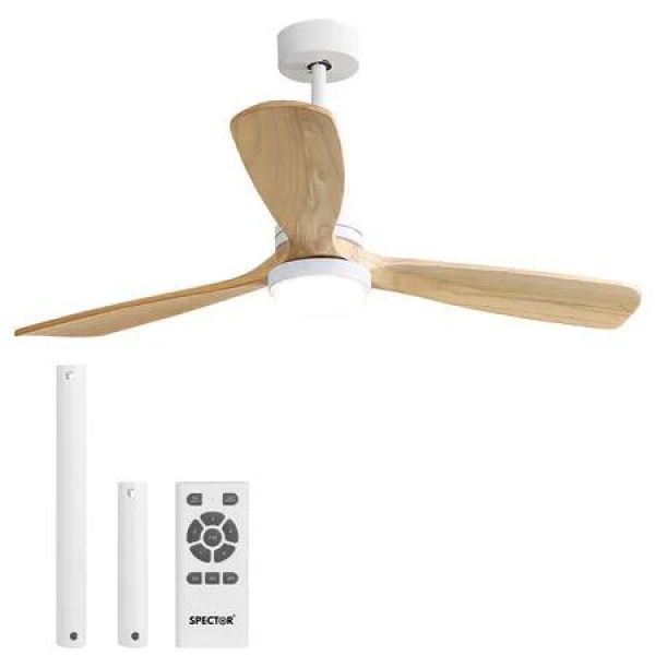 Ceiling Fan 52'' DC Motor Wood Natural