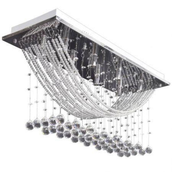 Ceiling Lamp With Glittering Glass Crystal Beads 8 X G9 29 Cm