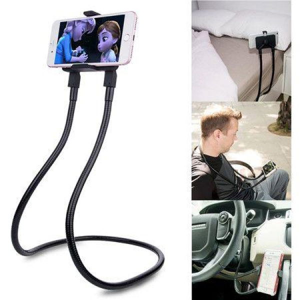 Cell Phone Holder Universal Mobile Phone Stand Lazy Bracket DIY Flexible Mount Stand With Multiple Function (Black)