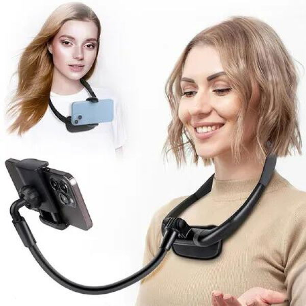 Cell Phone Stand, Neck Cell Phone Holder, Hand Free Flexible Gooseneck Phone Holder for Bed for 4.7 to 6.7 inch Phone