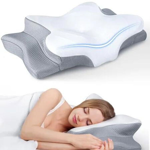 Cervical Pillow Cooling Neck Sleep Support Adjustable Memory Foam Ergonomic Contour Orthopedic Bed Side Back Stomach Sleeper