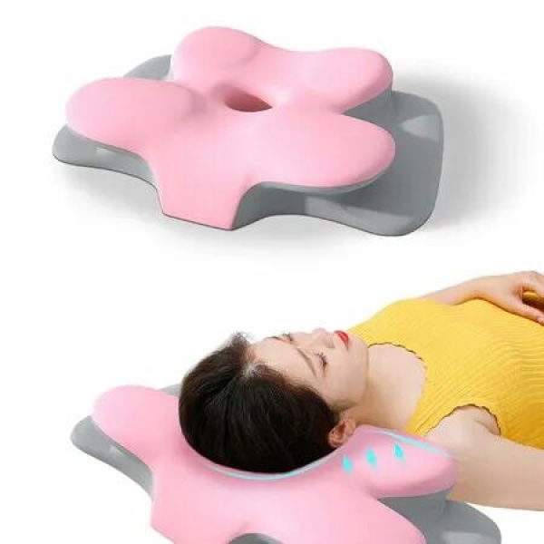 Cervical Pillow for Neck and Shoulder, Ergonomic Contour Memory Foam Pillows for Sleeping with Washable Pillowcase, Cooling Neck Support Pillow Pink