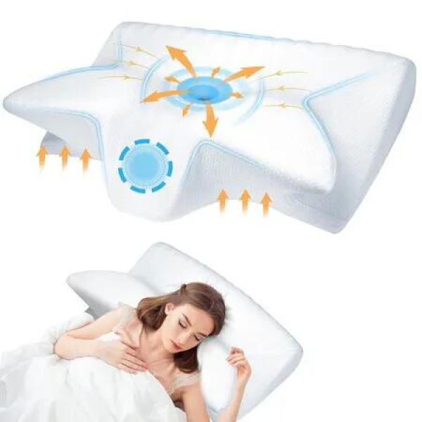 Cervical Pillow for Neck Relief, Ergonomic Hollow Design, Odorless Memory Foam Pillow for Sleeping