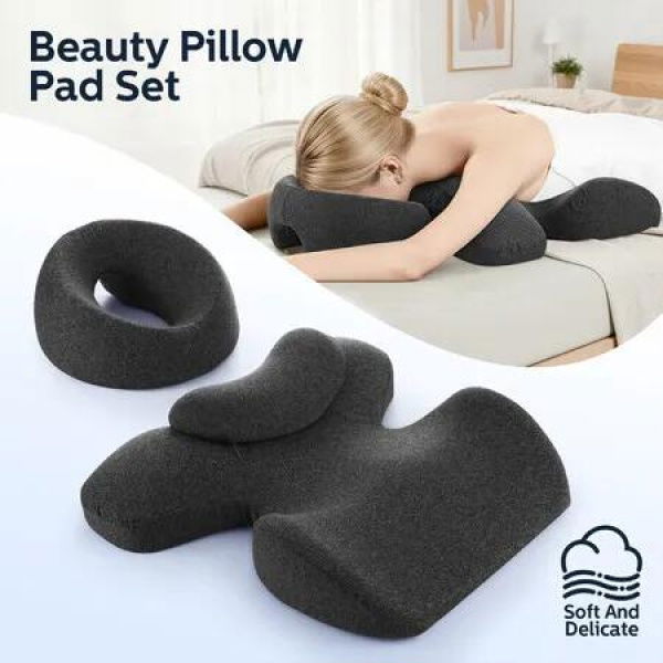 Cervical Pillow Set Memory Foam Stomach Sleeping Face Neck Head Back Arm Ergonomic Support Cushion Prone Chest Breast Contour Massage Beauty SPA Salon