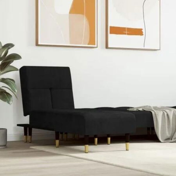 Chaise Longue Black Velvet