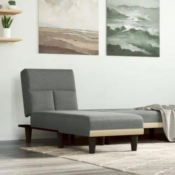 Chaise Longue Dark Grey Fabric