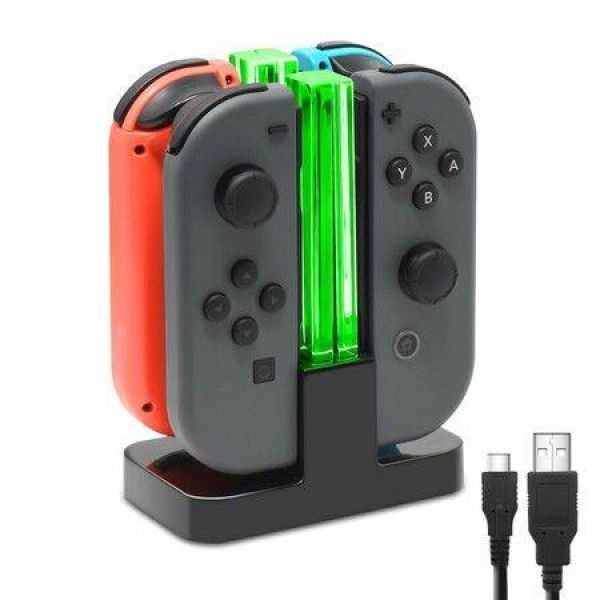 Charging Dock With Nintendo Switch For Joy-Con & OLED Model Controller With Lamppost LED Indication.