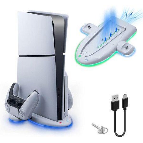 Charging Stand with Cooling Fan for PS5 Slim Console