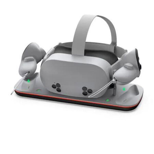 Charging Station for Meta Quest 3 and Oculus Quest 3S, VR Accessories Charging Station with LED Light for Oculus Quest 3/ 3S
