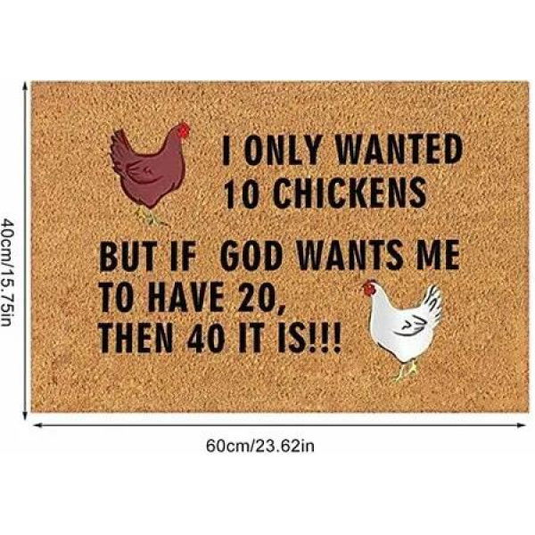 Charming Non-Slip Door Mat: Add a Touch of Whimsy to Your Home with Our Chicken Pattern Design (40x60cm)