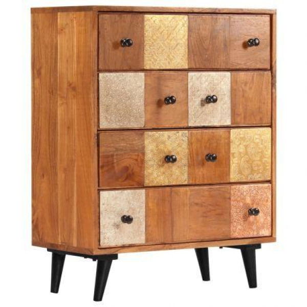 Chest Of Drawers 60x30x75 Cm Solid Acacia Wood