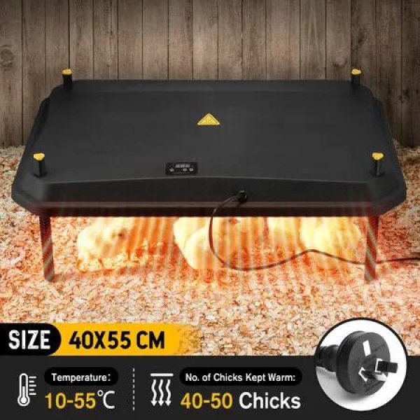 Chick Brooder Heating Plate Chicken Chook Coop Brooding Heater Chook Poultry Duck Warmer Adjustable for 40 to 50 Chicks 40x55cm