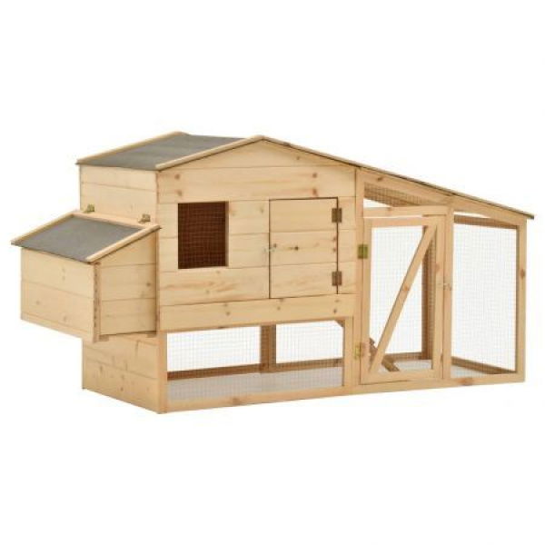 Chicken Cage Solid Pine Wood 178x67x92 Cm