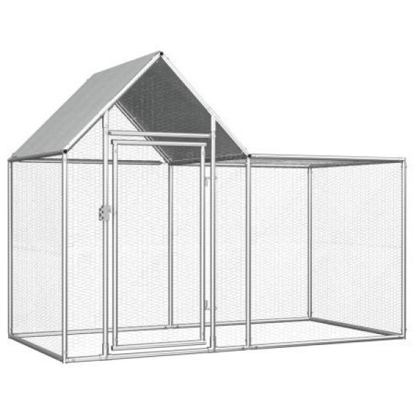 Chicken Coop 2x1x1.5m Galvanized Steel.