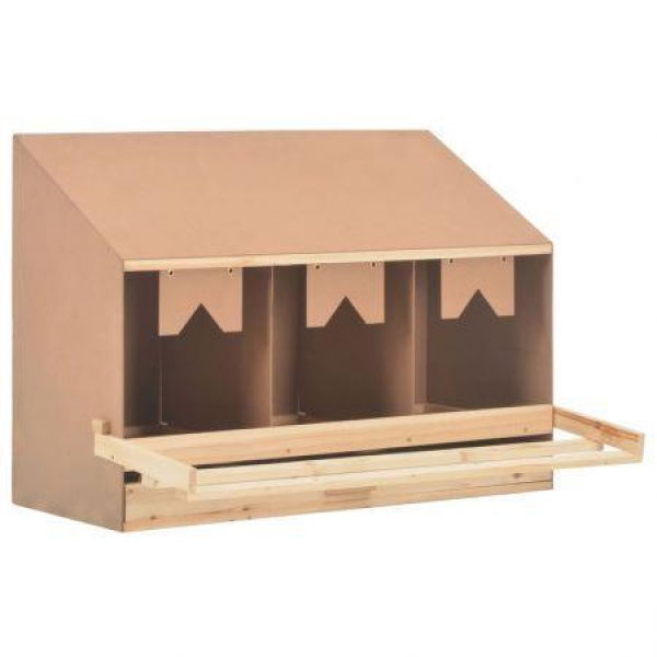 Chicken Laying Nest 3 Compartments 93x40x65 Cm Solid Pine Wood