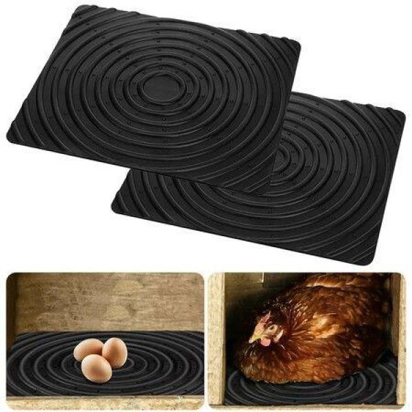 Chicken Nesting Pad Convenient Reusable Wear-Resistant Keep Tidy Rubber Poultry Nest Box Pad Egg Mat Farm (2 Pack)