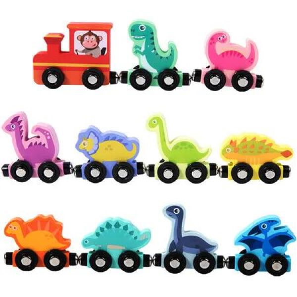 Children Early Education Building Blocks Magnetic Drag Digital Train Color Cognitive Willpower Educational Wooden Toy