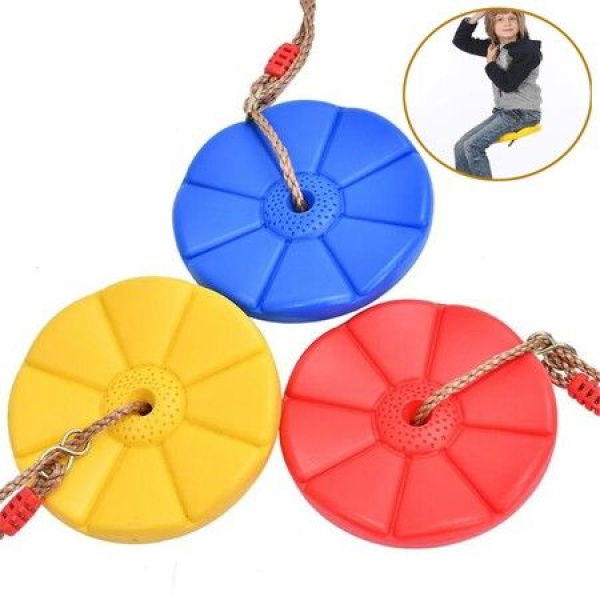 Children Outdoor Plastic Swing Disc Toy Swing Indoor Climbing Swing For Kids Garden Camping Playing Toys (Random Color).