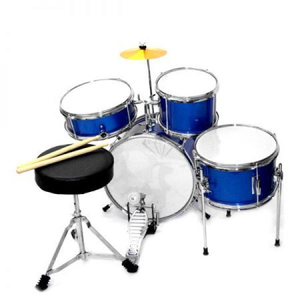 Childrens 4pc Diamond Drum Kit Set - Blue