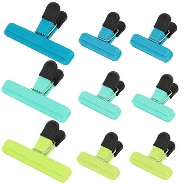 Chip Clips,9 Pack Food Clips,Bag Clips for Food Storage with Air Tight Seal Grip (3 Large and 6 Small)