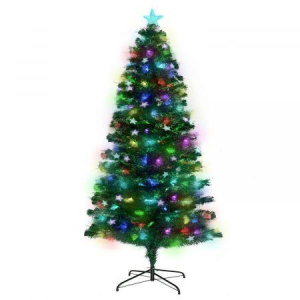 Christabelle 2.4m Enchanted Pre-Lit Fibre Optic Christmas Tree Stars.