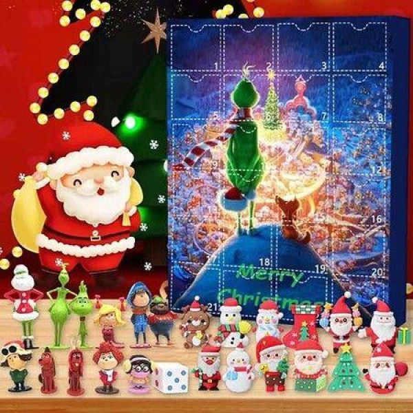 Christmas Advent Calendar 2023 Contains 24 Gifts, Grinch Christmas Cute Figures Doll Advent Calendar Toys