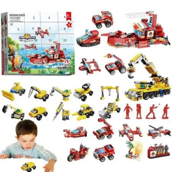 Christmas Advent Calendar 2024 24-Piece Car Building Set Countdown Toy for Kids