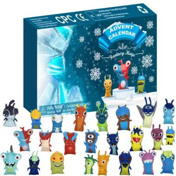 Christmas Advent Calendar 2024 Holiday Countdown Miniature Figurine Small Figures Decor Toy, Xmas New Year Surprise for Kids