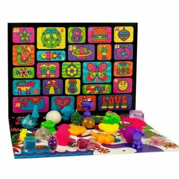Christmas Advent Calendar 24 Days of Sensory Surprises Squshy Toys with Fun Shapes and Textures,Squshy Christmas Countdown Calendar