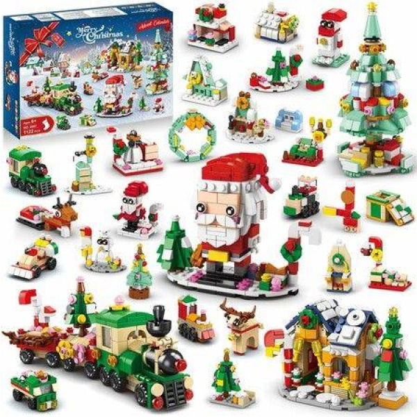 Christmas Advent Calendar Building Set, 2023 Countdown Playset 24 Collectible Surprises for Kids Christmas Toys for Boys Girls 6 to 12+ Year